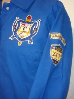 Blue Sigma Gamma Rho Racing Style Emboridered Jacket S  