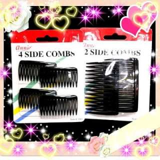 BLK. SIDE COMBS 4 OF SMALL & 2 MEDIUM BANANA TYPE CLIPS  