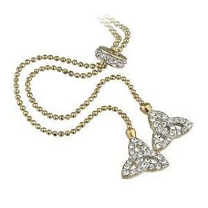    Gold Plated Crystal Trinity Knot Pendant   Made in Ireland Jewelry