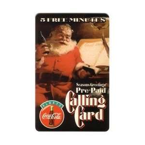Cola Collectible Phone Card 5m Free 1996 Coca Cola Coke Promo Santa 