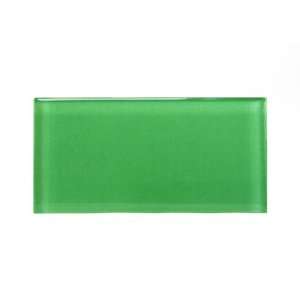   Glass Tiles 3 x 6 Glass subway tile   Green Sample