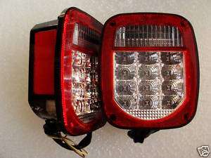 Jeep TJ LED Tail Light Clear Lens and RED Lights NEW  
