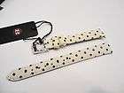 New MICHELE Coquette Animal Print White / Black Watch Band 12 mm 