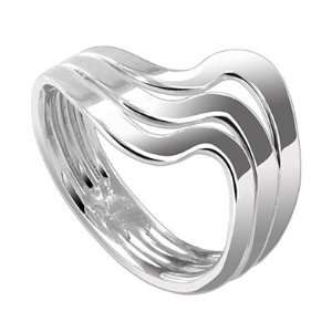  Sterling Silver High Polish Finish 16mm Wavy Ring Size 9 
