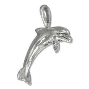  Sterling Silver High Polish Three Dimensional Dolphin 