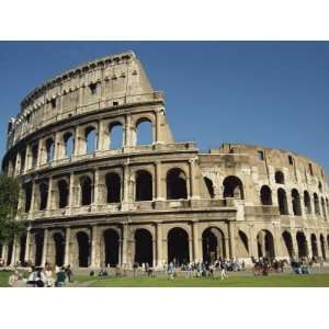  Exterior of the Colosseum in Rome, Lazio, Italy, Europe 
