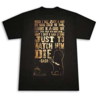 Johnny Cash Shot A Man In Reno Black Graphic T Shirt  