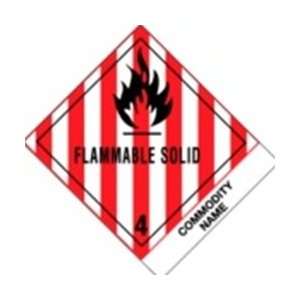  Pre Printed D.O.T. Flammable Solid Labels