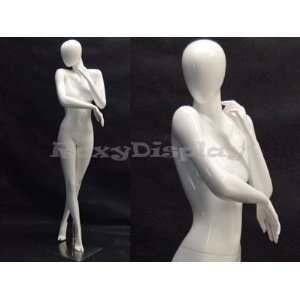  (MD C5) Abstract Female Egg Head Mannequin Glossy White 