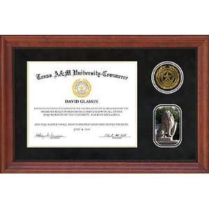 Texas A&M University   Commerce Black Suede Diploma Frame with Cherry 
