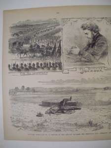 1870s Antique Civil War Poster Print Deserter Johnson Execution for 