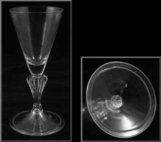 Early 18thC English Blown Stem Glass w/ Rolled Rim  