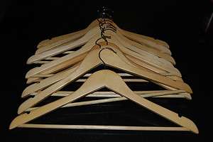 Lot Of 10 Wooden Clothes or Coat Hangers Fast &  