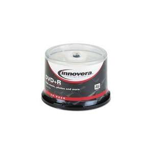  Innovera DVD+R Discs, 4.7GB, 16x, Spindle, Silver, 50/Pack 