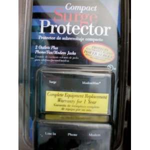   compacto    2 Outlets Plus Phone/Fax/Modem Jacks