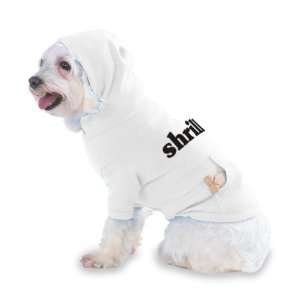  shrill Hooded T Shirt for Dog or Cat LARGE   WHITE Pet 