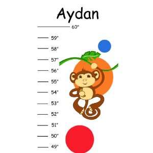  Monkey Vines with Red, Blue & Orange Polka Dots Growth Chart 