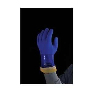   Blue Kevlar Showa Atlas Yellow PVC Coated Gloves With Rough Finish