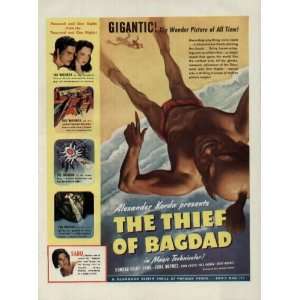 Korda presents THE THIEF OF BAGHDAD movie ad, starring Conrad Veidt 