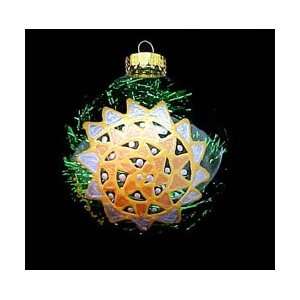  Sea Shell Shimmer Design   Hand Painted   Glass Ornament 