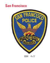 SAN FRANCISCO CALIFORNIA POLICE SHOULDER SFPD 5 PATCH  