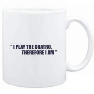  Mug White i play the guitar Cuatro, therefore I am 