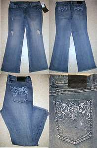 NWT SEVEN 7 LUXE EMBROIDERED CRYSTAL FLARE JEANS WOMENS PLUS SIZE 18 