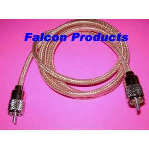   RG 8X Clear Copper Coax Cable 9 Foot With Solder On PL 259 Connectors