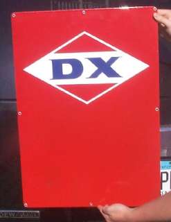   Original Old DX Porcelian Oil Gasoline Pump Sign Gas service station