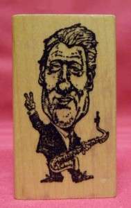 PRESIDENT BILL CLINTON SAXOPHONE CHARACTER RUBBER STAMP  