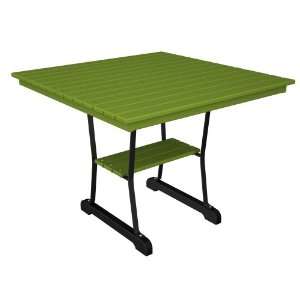   Dining Table in Black Strap Steel Frame / Lime Patio, Lawn & Garden