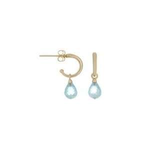  Mary Margrill Blue Topaz Briolette C Hoop Earrings 