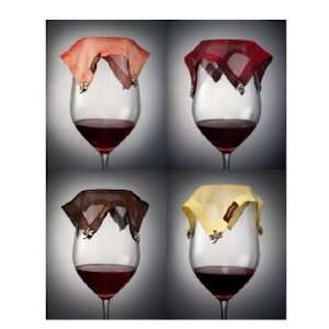  Wine Veil Glass Cover & Marker   Set of 4   Reserve 