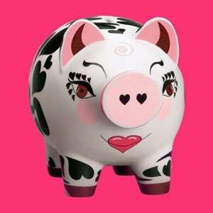  Piggy Bank, Hearts Piggy, Porcelain Piggy Bank for Kids 