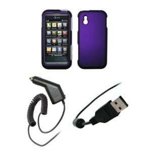  LG Arena GT950   Premium Purple Rubberized Snap On Cover 