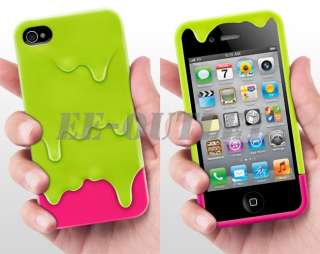   Pink 3D Melt ice Cream Hard Case Skin Protect Cover for iPhone 4 4G 4S
