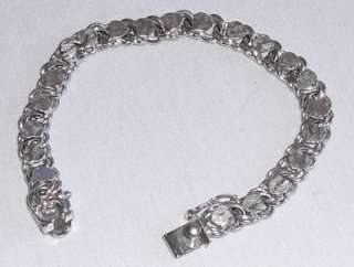 Silver heart bracelet, flexible, non tarnish finish  