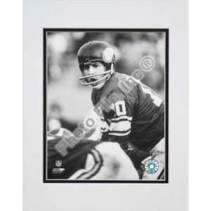  Fran Tarkenton Action Black and White Double Matted 8 x 