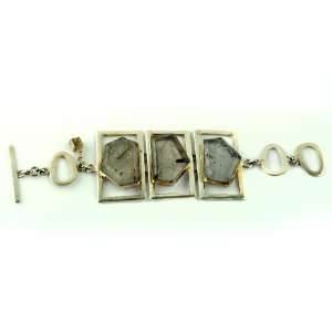   Silver Jewelry   WJBA017 chic silver bracelet with semiprecious stones