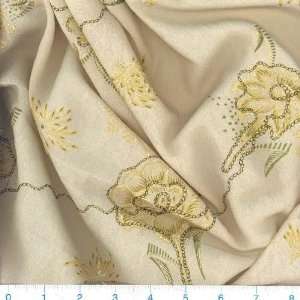  45 Wide Embroidered Crinkle Sheer Bethany Natural Fabric 