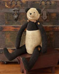 Primitive Country Stuffed Grubby PANDA BEAR Teddy Doll  