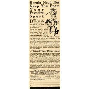  1917 Ad Brooks Rupture Appliance Company Hernia War 