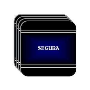 Personal Name Gift   SEGURA Set of 4 Mini Mousepad Coasters (black 