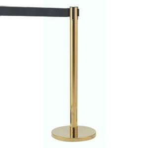 Brass 40 Crowd Control / Guidance Stanchion with Black Retractable 