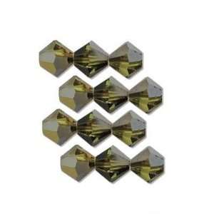  12 Citrine Cathedral Swarovski Crystal Bicone Beads 4mm 