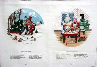 CHRISTMAS MEMORIES Fabric Book Panel Home For the Holidays Antique 