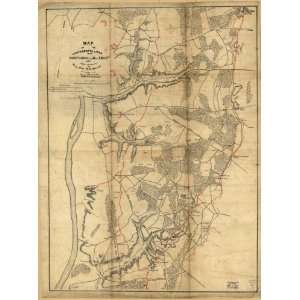  1860 Map Richmond Region Virginia History, Civil War