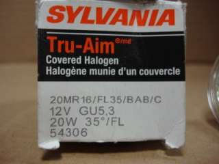 FOR SALE IS 1 SYLVANIA TRU AIM COVERED HALOGEN 20MR16 12V 20W NEW .