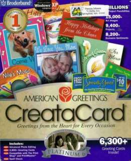 CreataCard 6 Platinum PC CD create greeting cards, more  