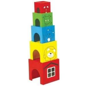   Cubes Stacks to 17H Colorful Animal Stacker, Sorting & Stacking Baby